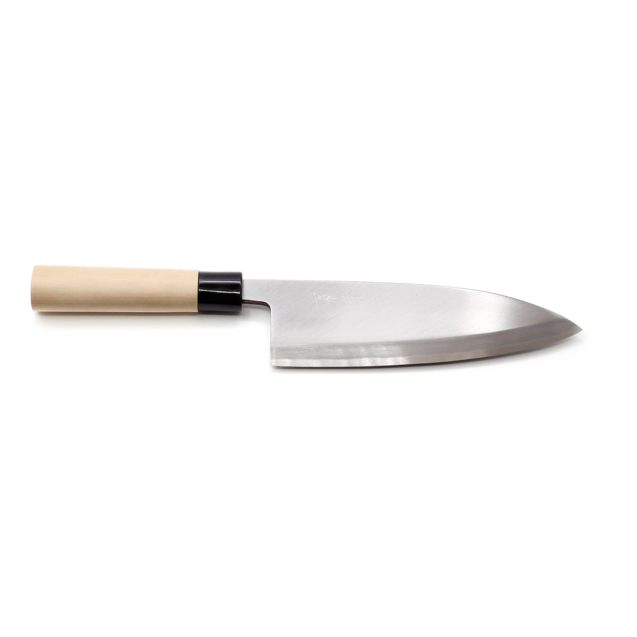 Side view of a 210 mm Aideba Japanese Knife. Tsukushi
