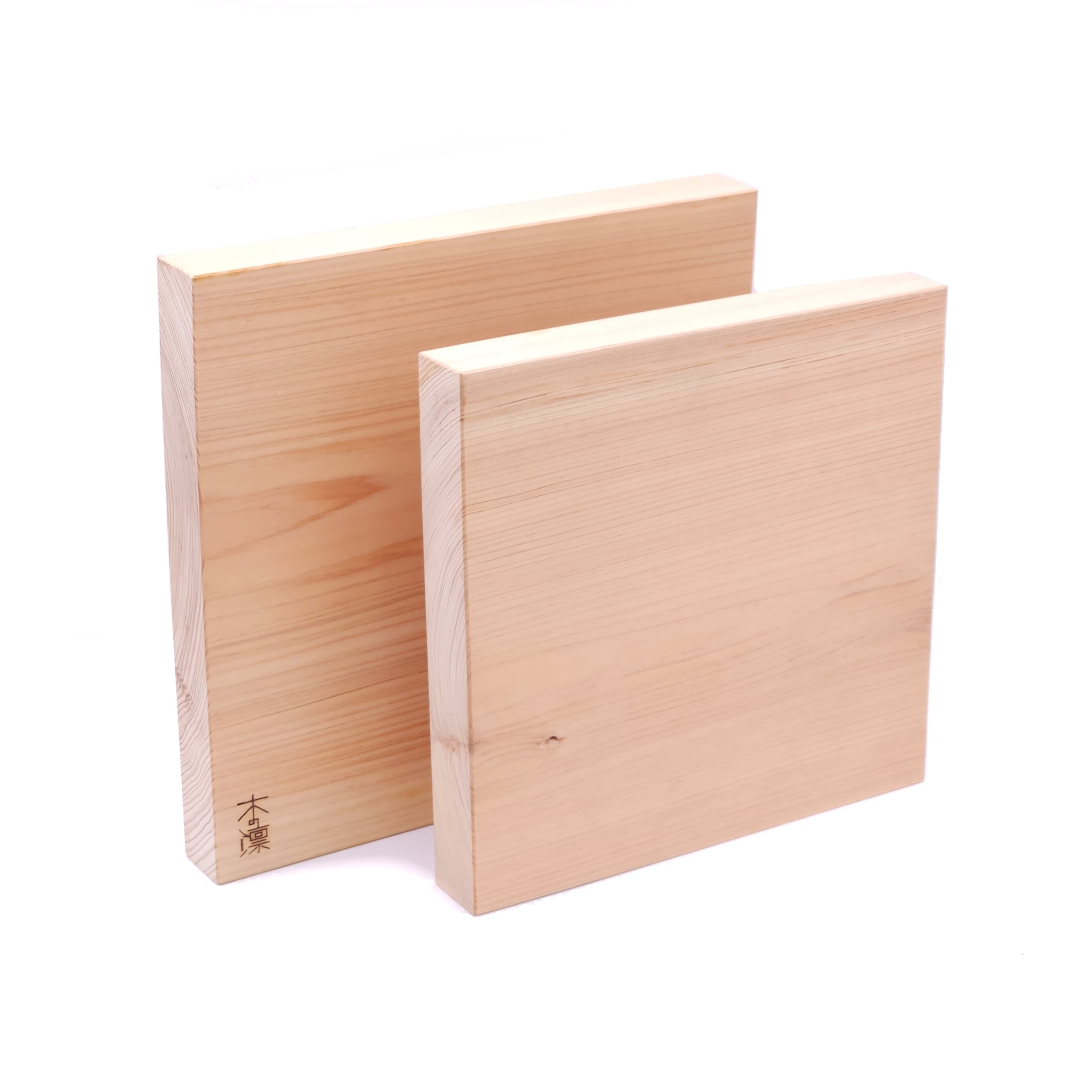 Pair of square Japanese Hinoki wood Cutting board