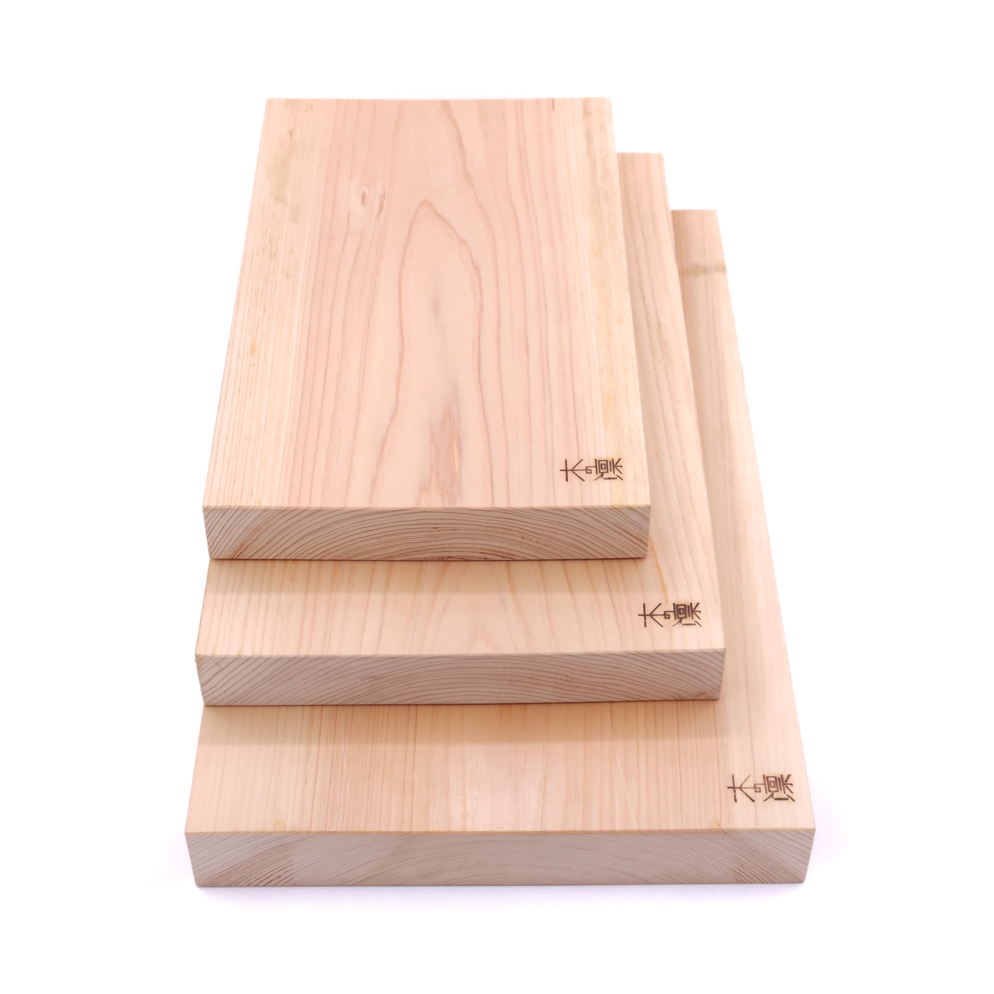 three Japanese Hinoki wood Cutting boards