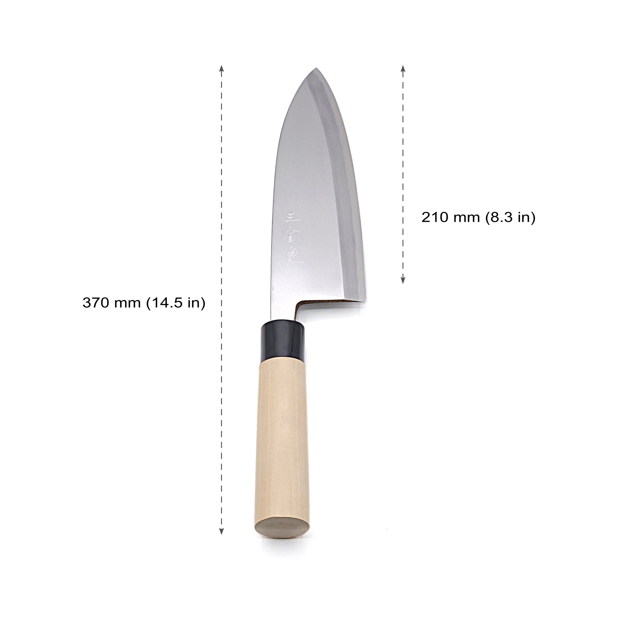 210 mm Aideba Japanese Knife. Measures, Tsukushi
