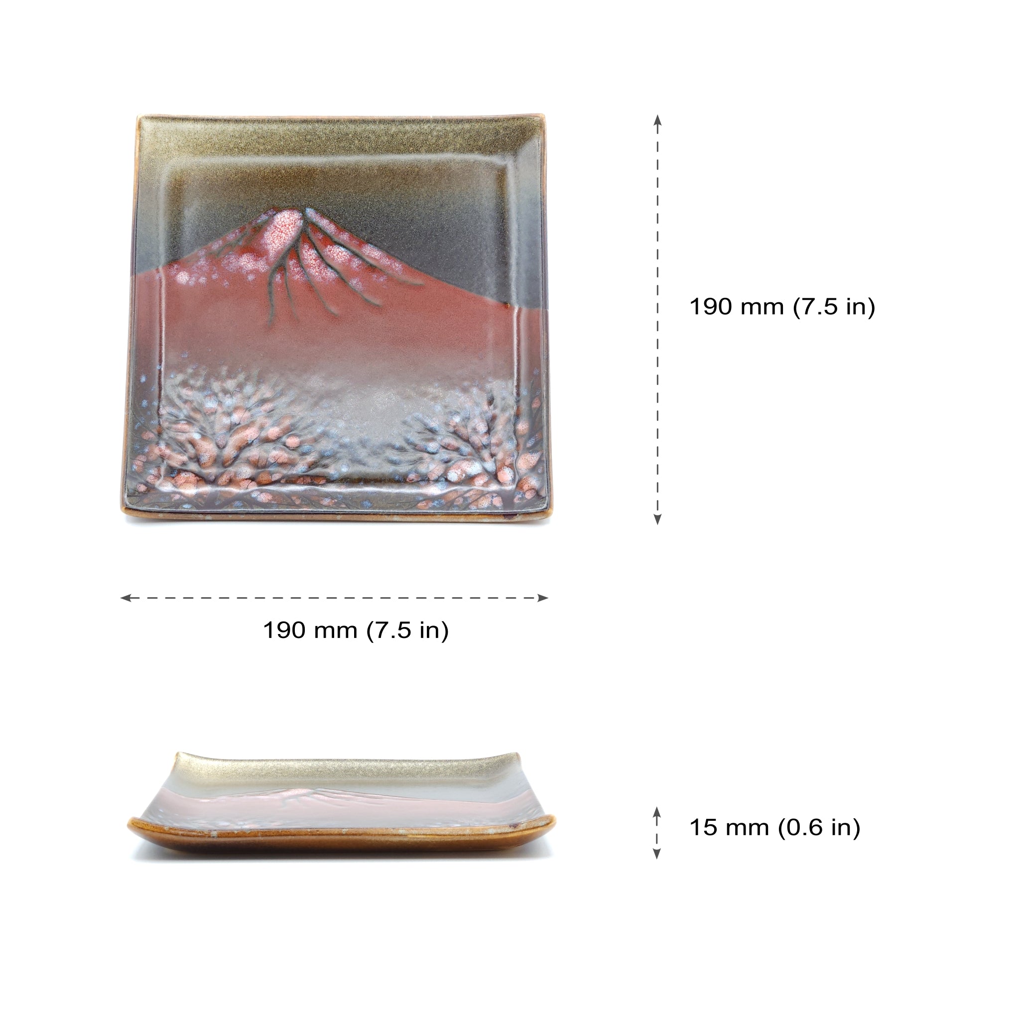 Japanese pottery Fujiyama Plate, measure