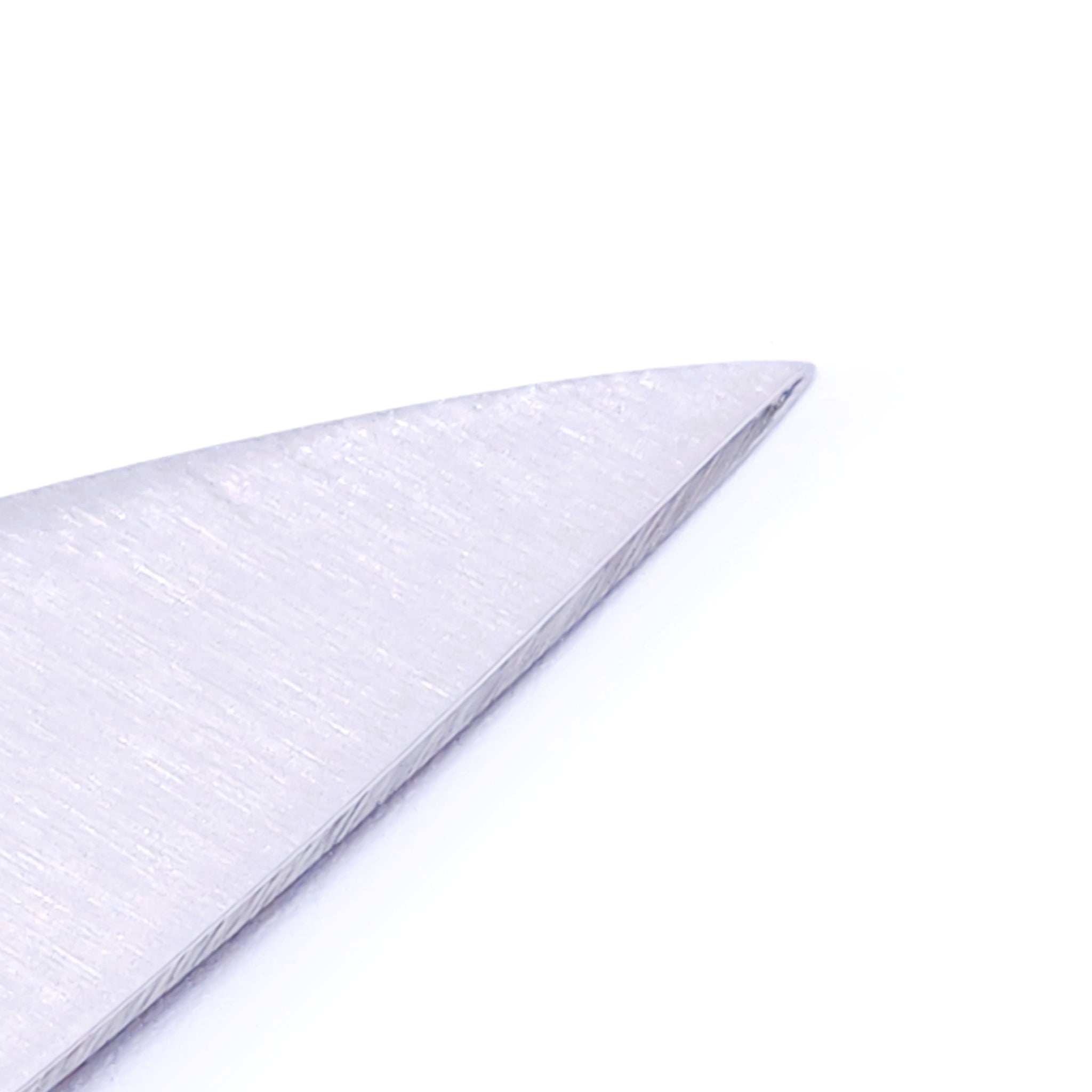 point of a Japanese Gyuto knife Crafted in Sk Carbon from Minamoto Mitsukane cutlery,210mm.