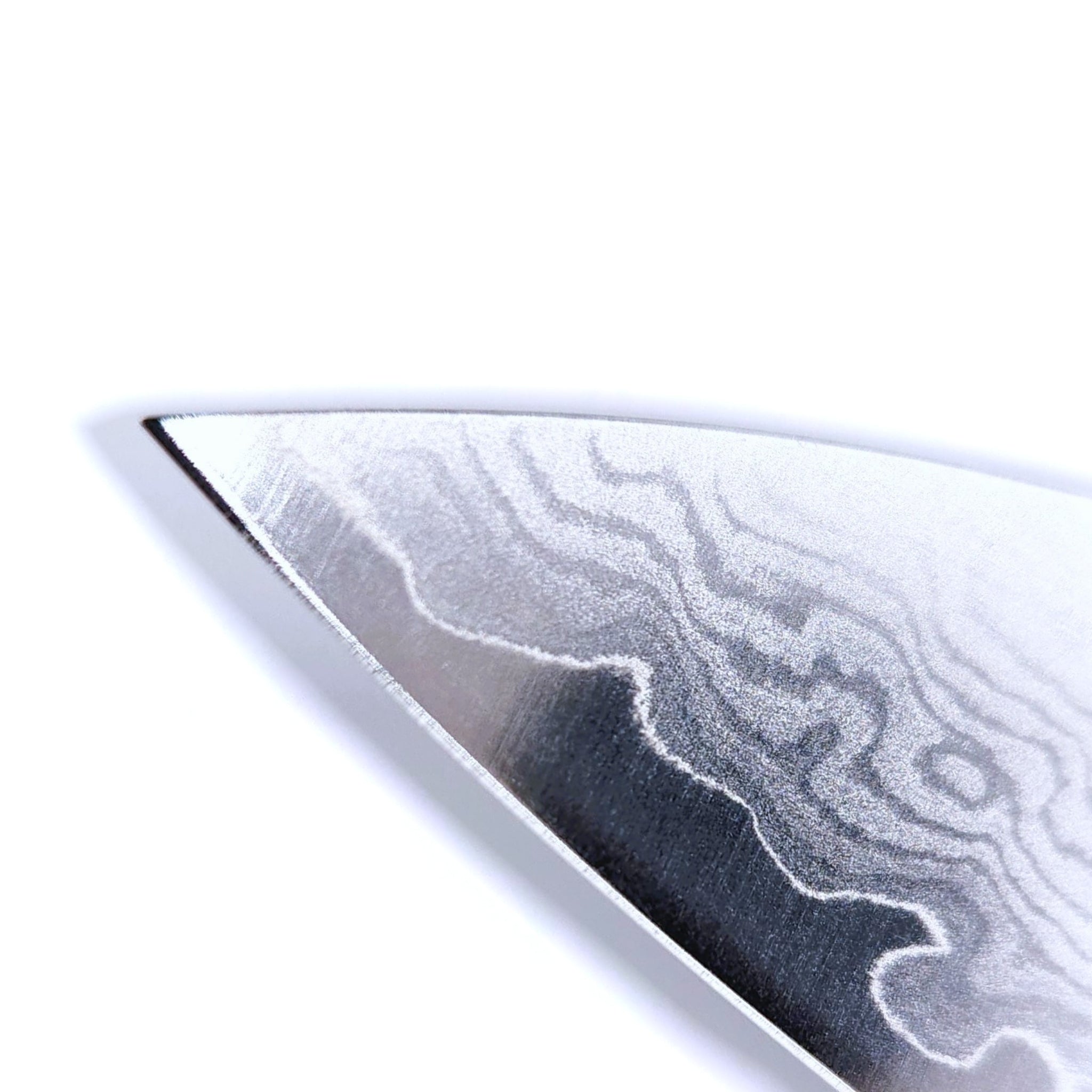 Blade detail of a Japanese Santoku Kitchen Knife 180mm