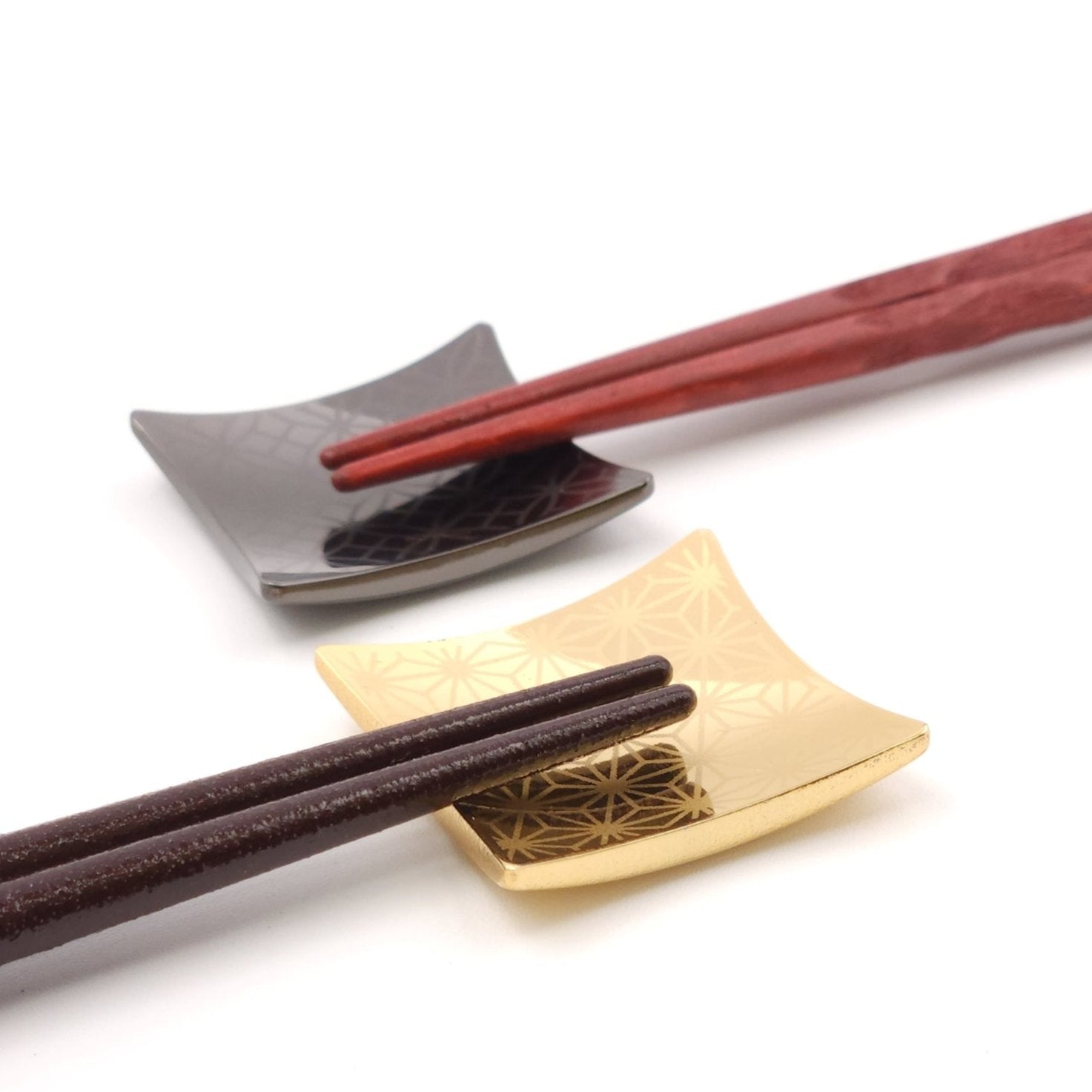 Set of Golden and Nickel plated Chopstick rests