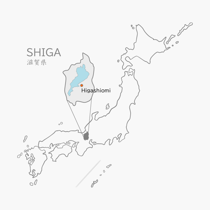 map Higashiomi city, Shiga (square)