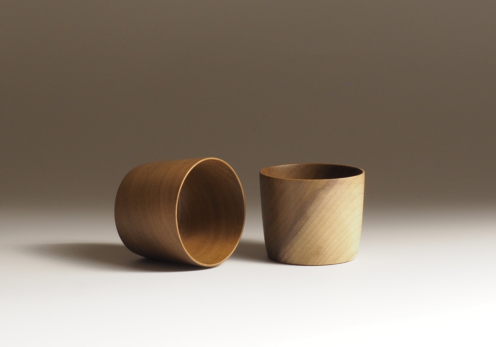 Japanese Cucumber Tree Japanese Wooden Sake cups background beige design, Tsukushi
