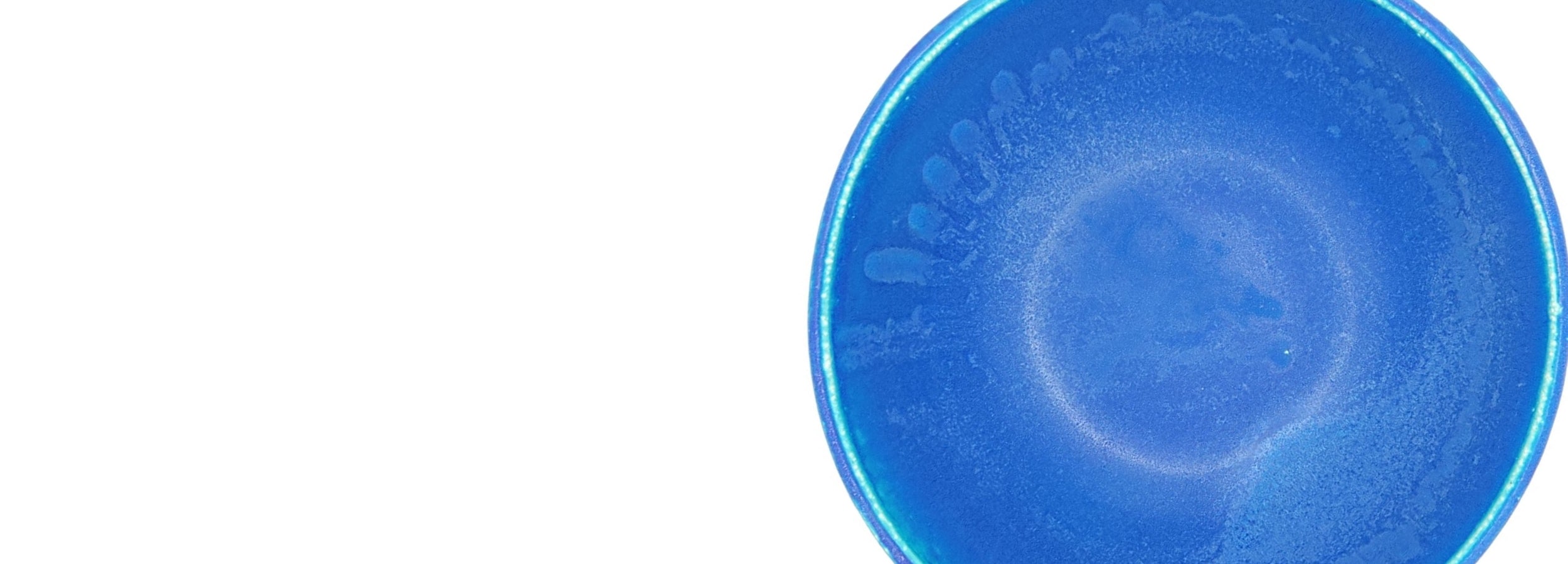 Japanese pottery bowl, turquoise color. Tsukushi