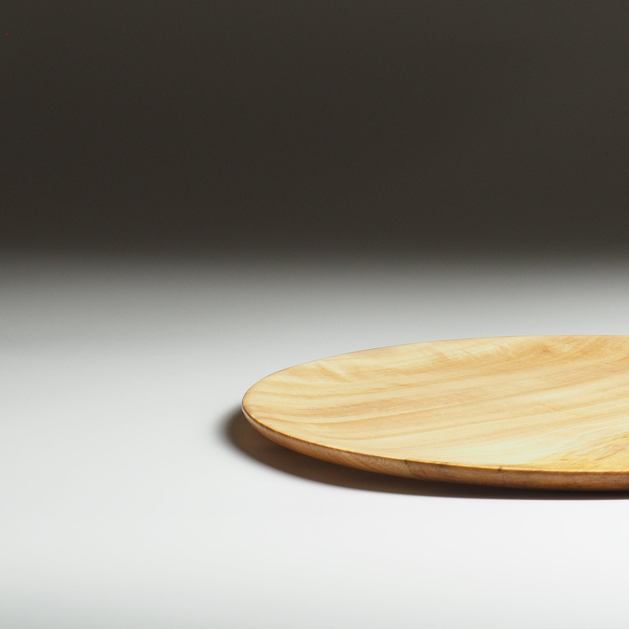 Japanese wood plate on a gray gradation background. Tsukushi