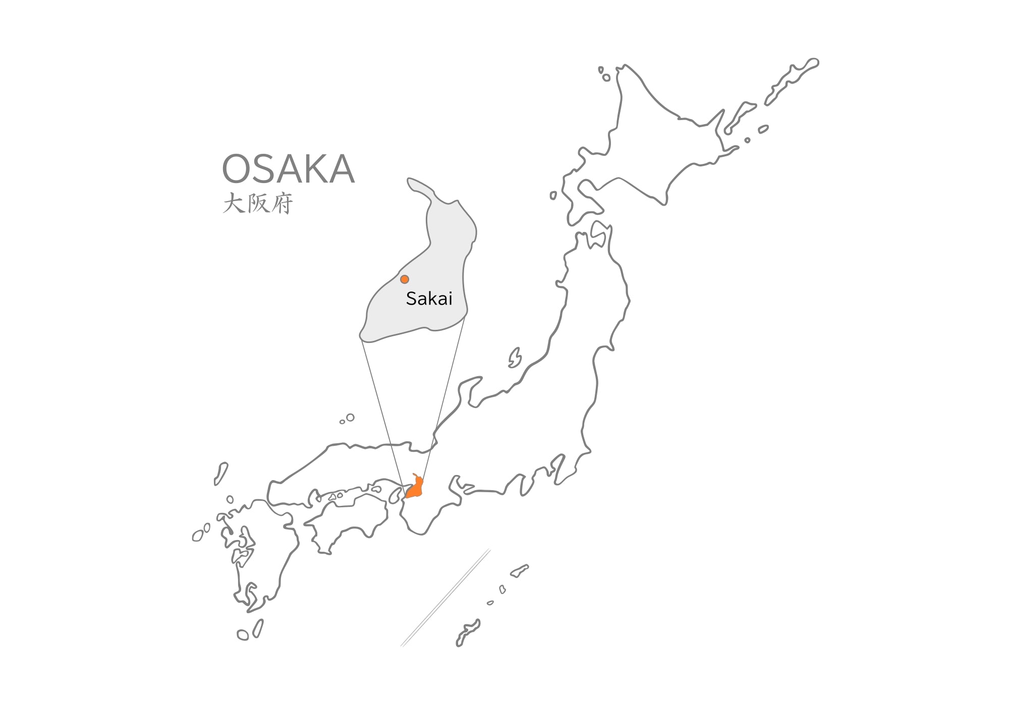 Map of Osaka-Sakai. Tsukushi