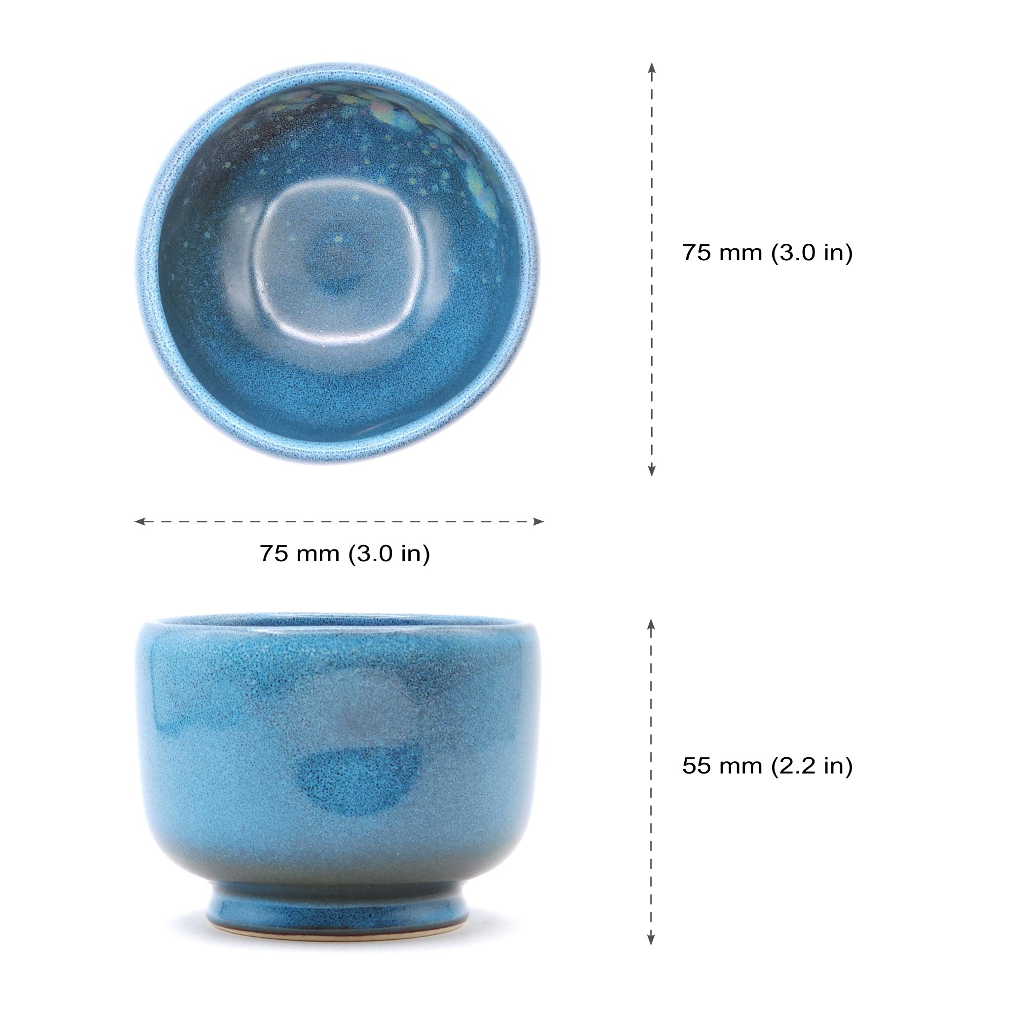 Japanese Blue Round Komorebi teacup Measures