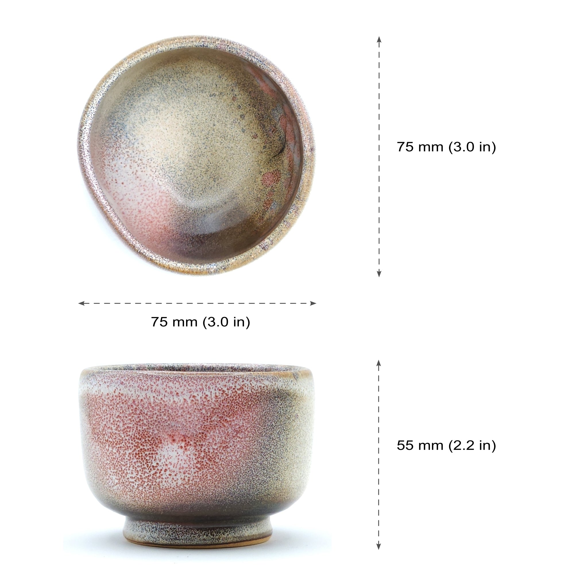 Japanese Pottery Pink cup - measures