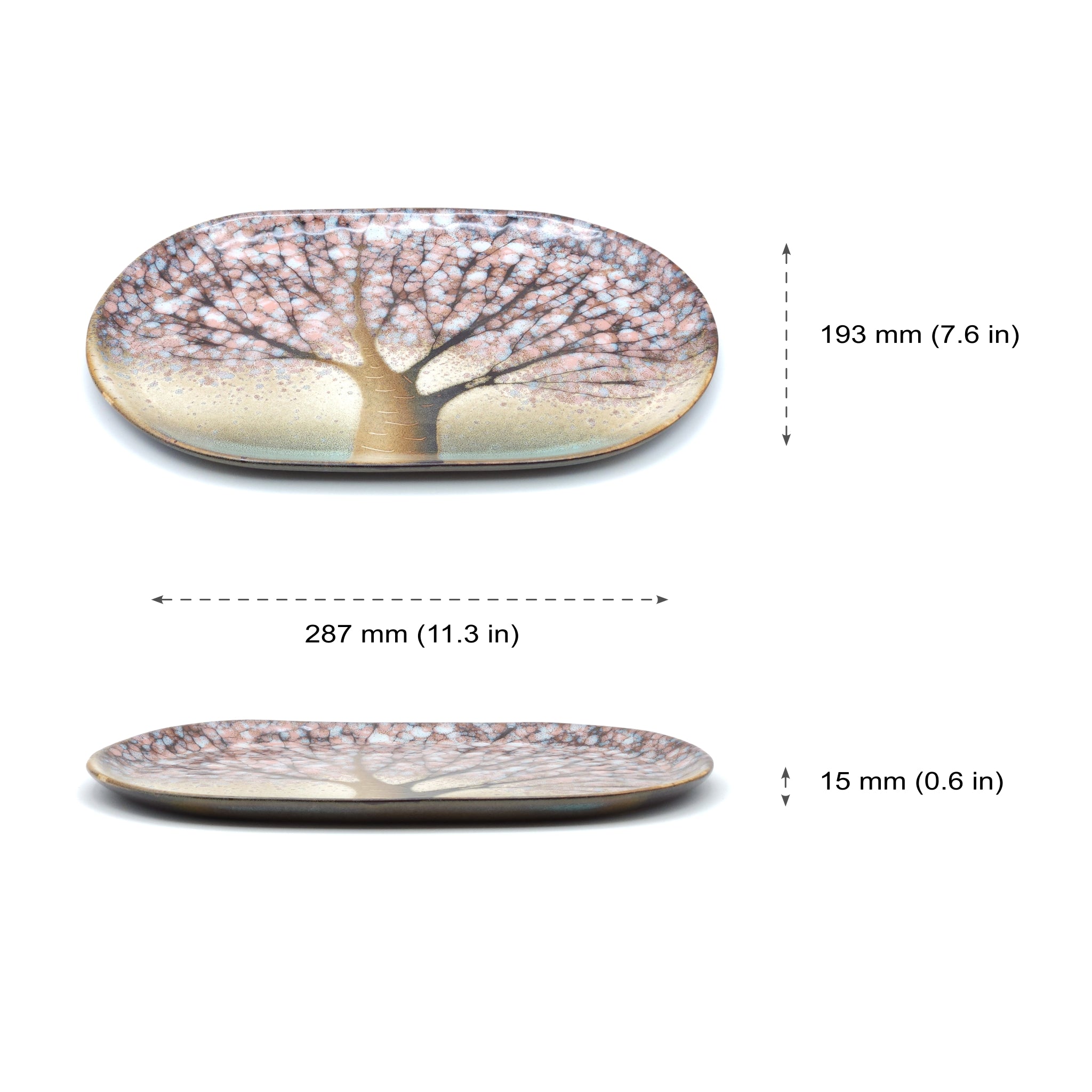 Japanese Pottery green plate - measures