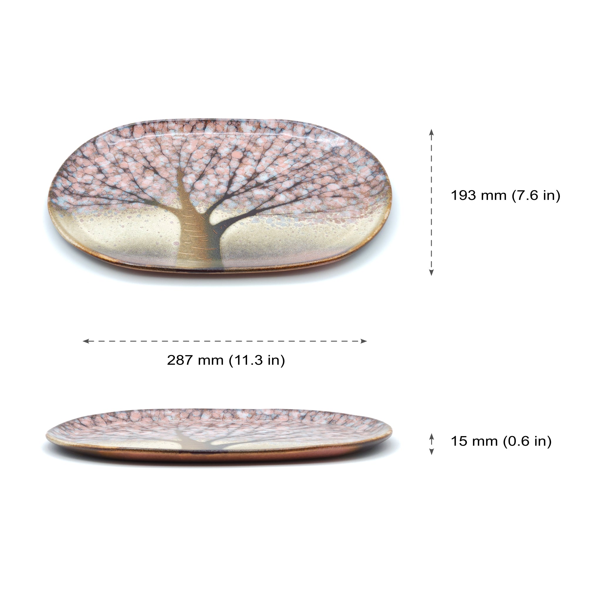 Japanese Pottery Pink plate - measures