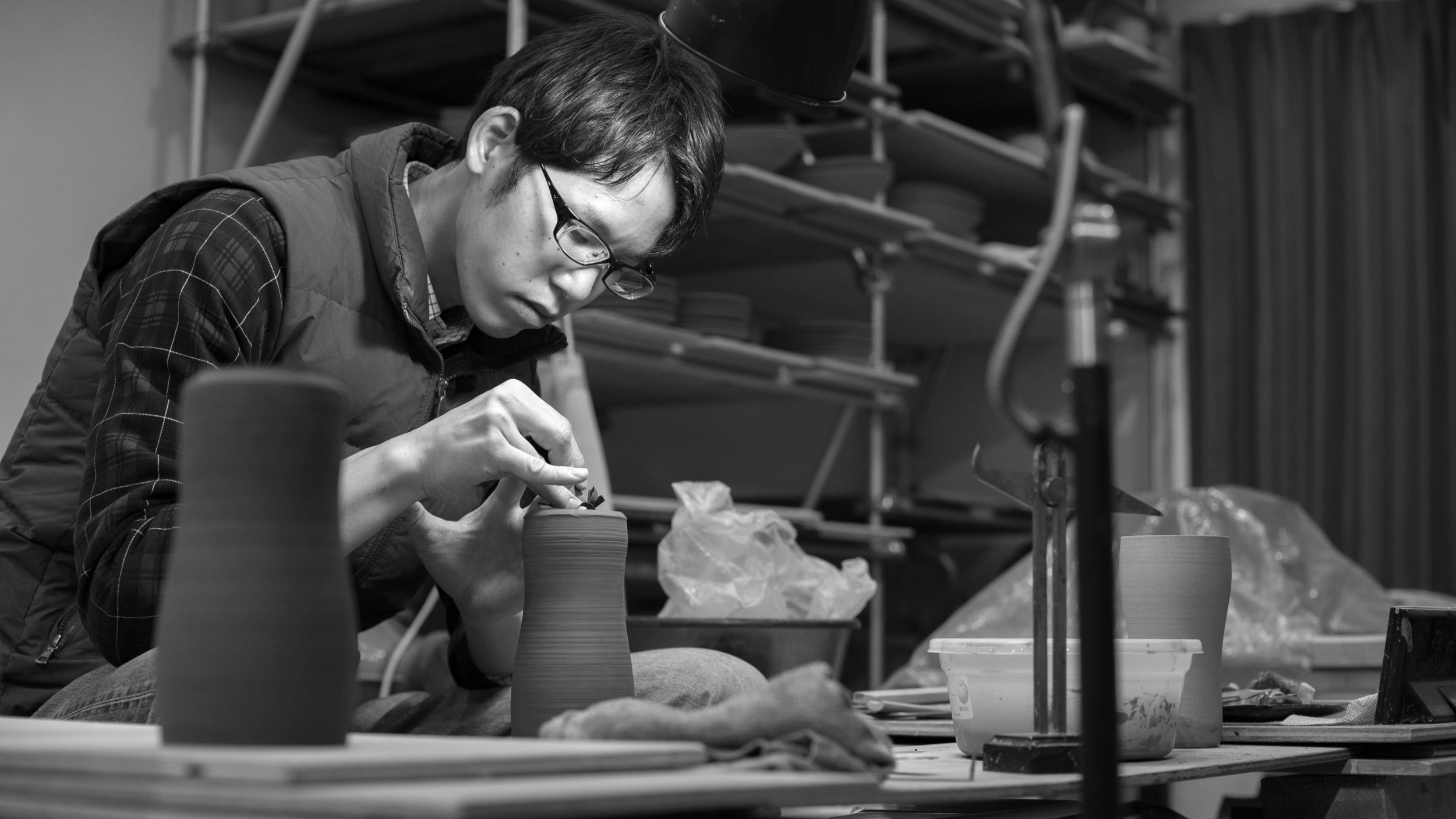 Crafting pottery from pottery workshop, Tsukushi