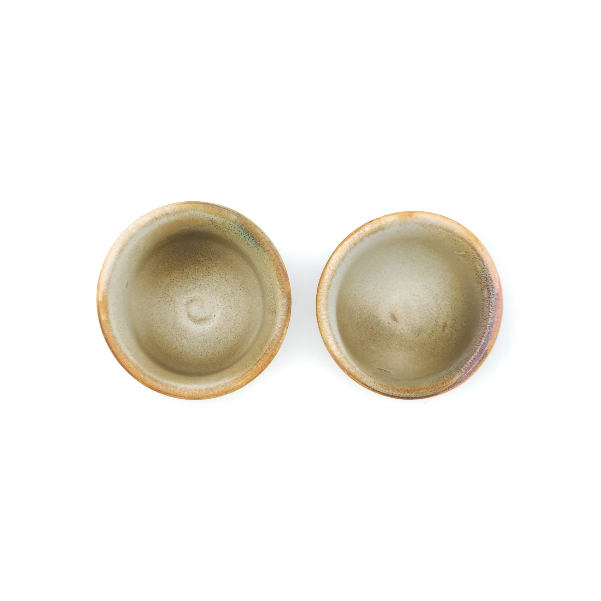 Top view of two Japanese Conical Sake cups