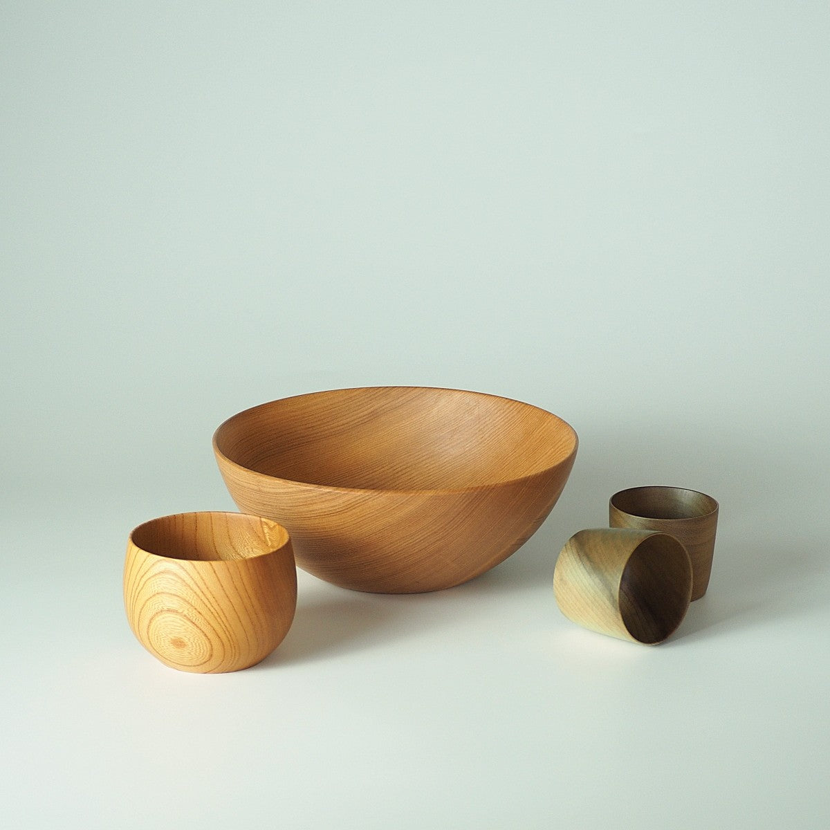 Japanese Wooden tableware collection beige background, Tsukushi