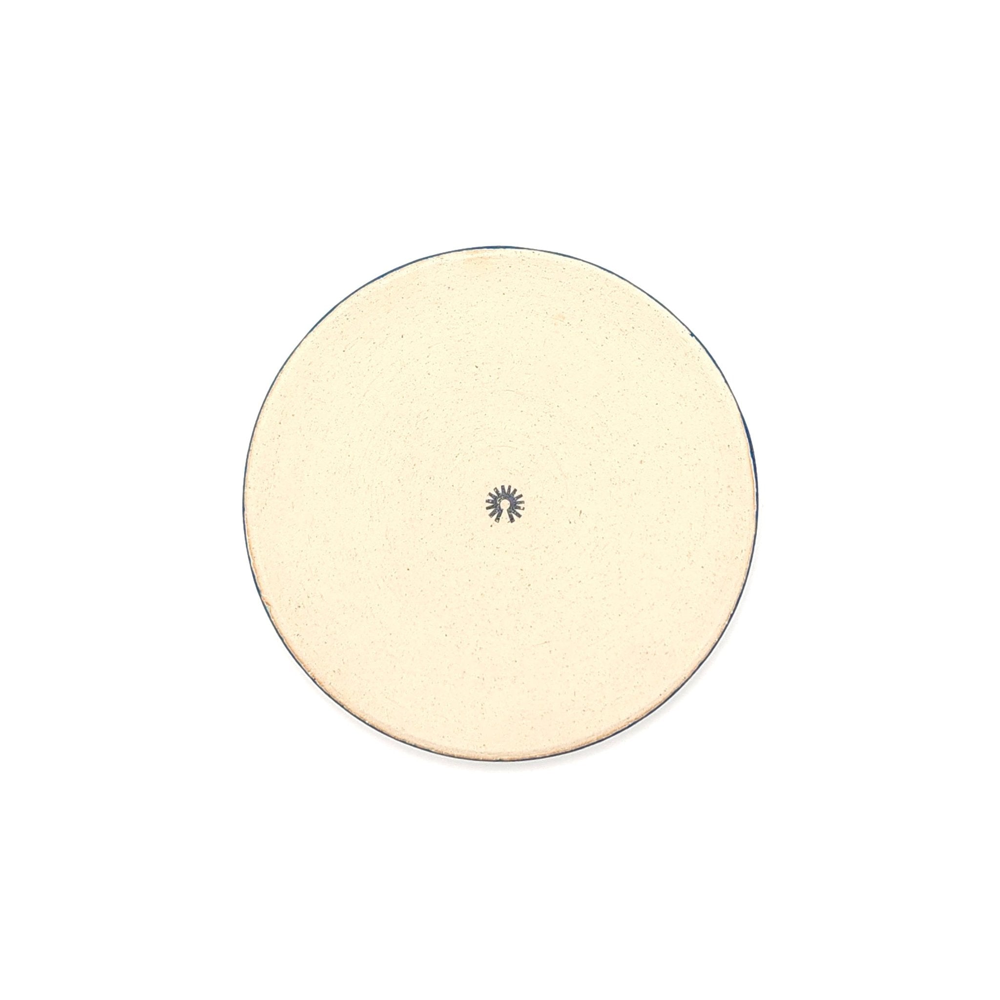 Bottom view of a turquoise Japanese pottery round Plate 16cm (9.4")