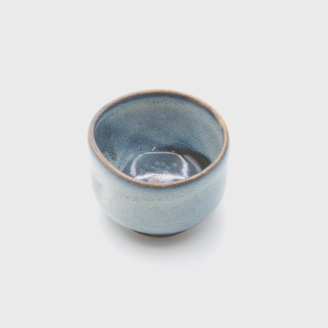 Video of a blue Japanese Pottery Teacup.
