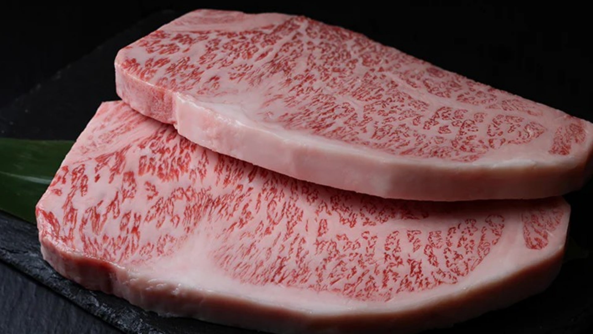 Wagyu Sirloin Steaks with Black Background