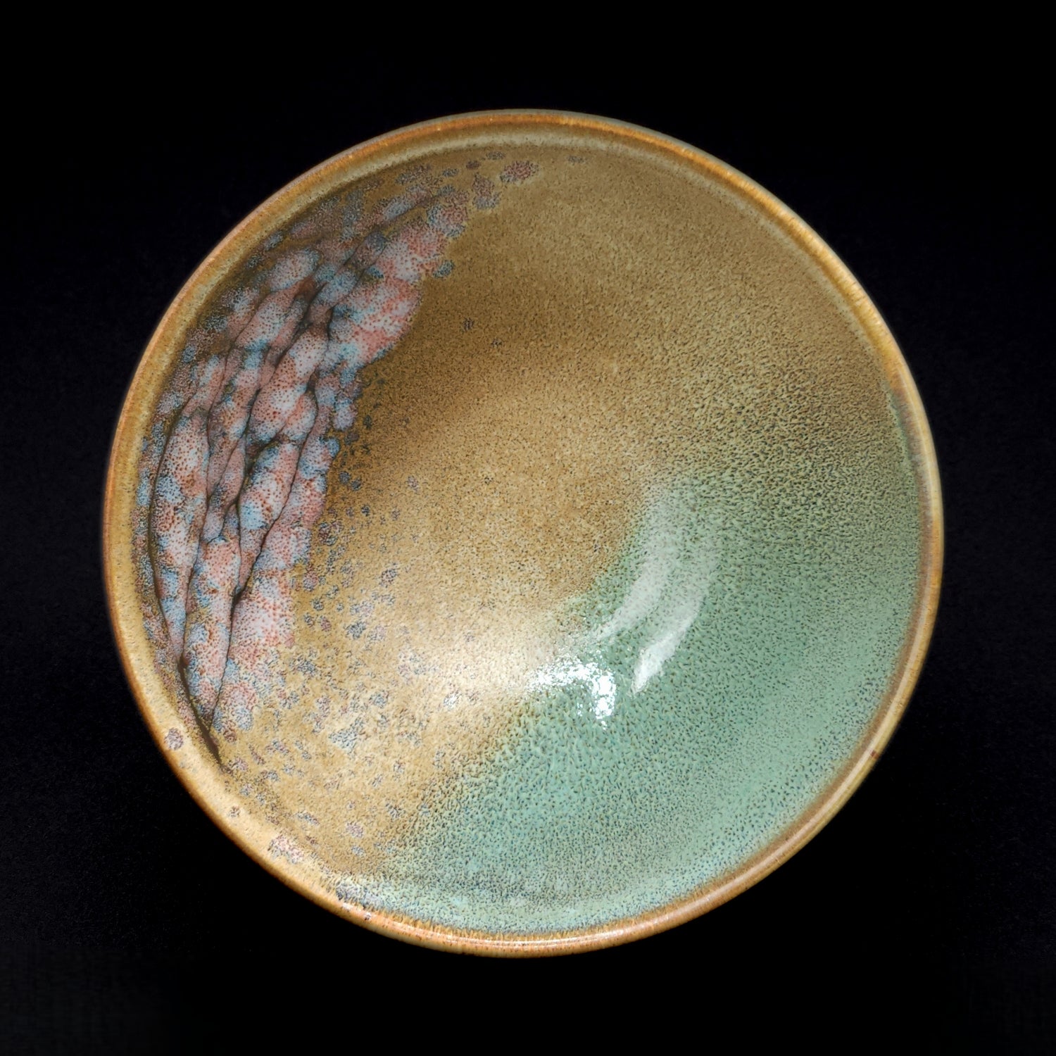 Japanese Bowl with Floreal pottery glaze 