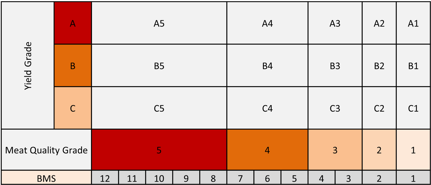 Japanese Wagyu rank Chart