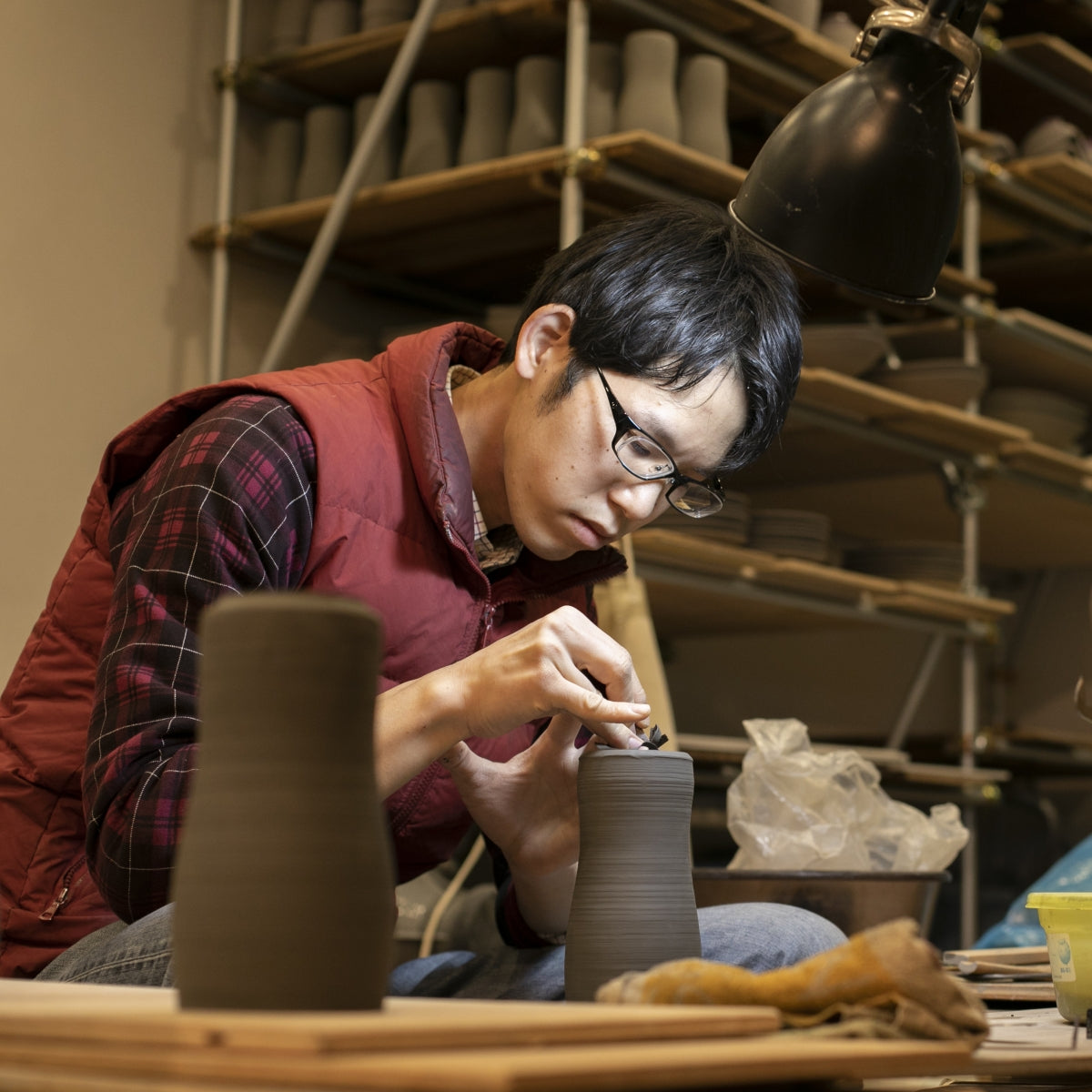 Pottery workshop crafting, Tsukushi