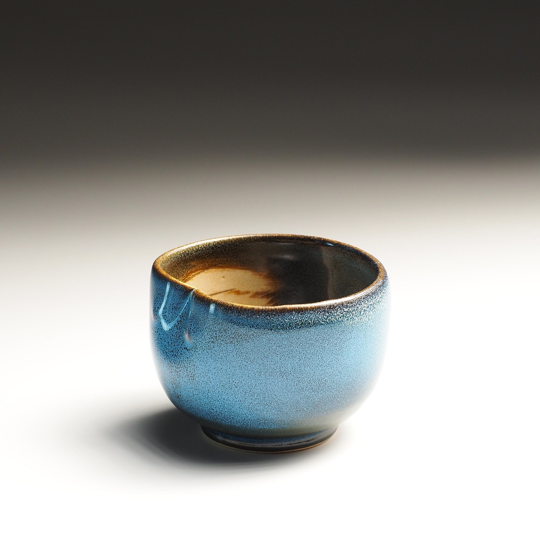 Fukuro Blue Owl Teacup | Unique Japanese Pottery | Tsukushi