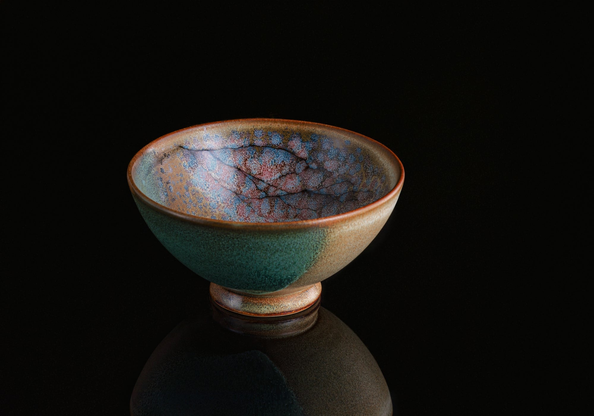 Asian bowl with green pottery glaze