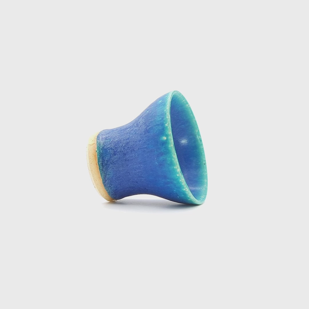 Rotating Japanese Turquoise Small Cup. Tsukushi