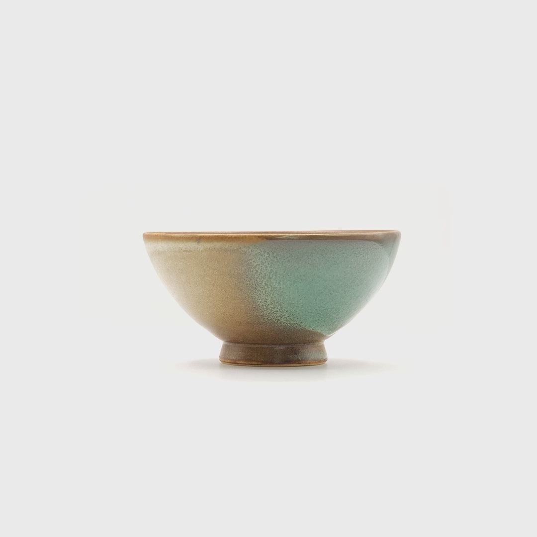 Green Japanese Pottery bowl, video.  Tsukushi