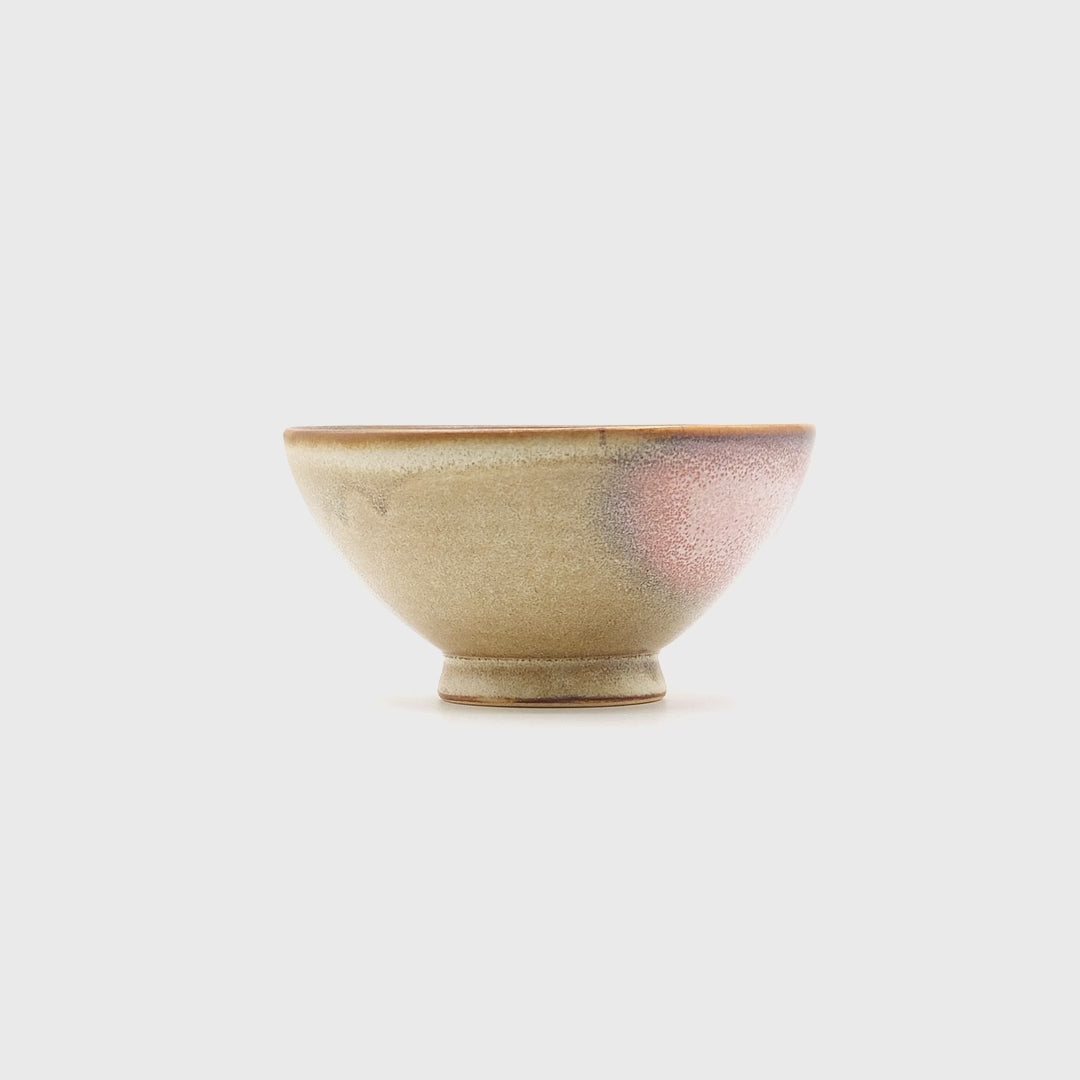 Pink Japanese Pottery bowl, video.  Tsukushi